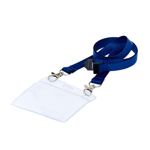 PVC Wallet - PVC ID Cardholder on a Double Clip Lanyard