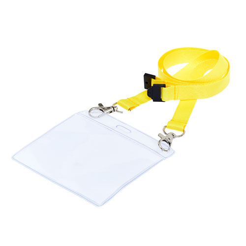 PVC Wallet - PVC ID Cardholder on a Double Clip Lanyard