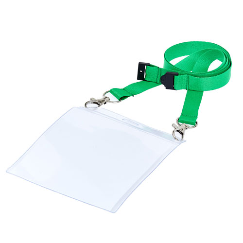 PVC Wallet - PVC ID Cardholder on a Double Clip Lanyard