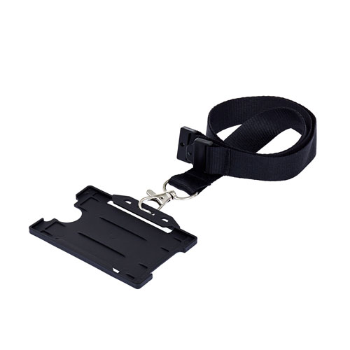 Black ID Cardholder with Lanyard (not included)