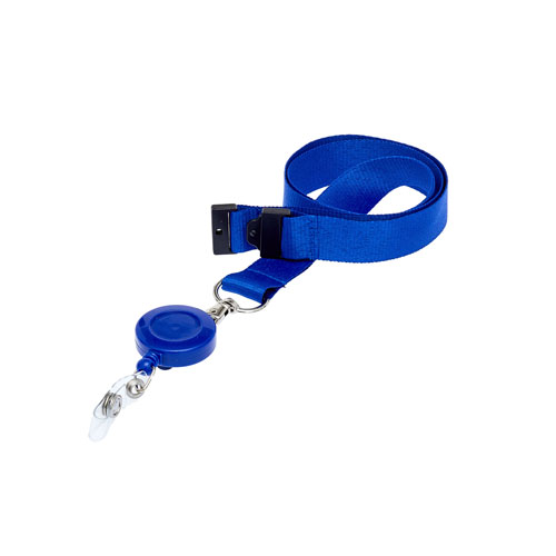 Royal Blue Badge Reel On A Lanyard