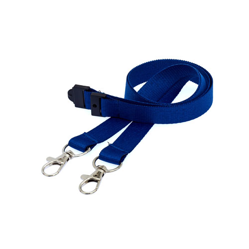 Navy Blue Doubleclip Lanyard
