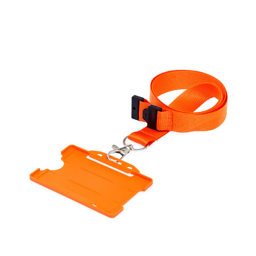 Orange ID Cardholder with Lanyard (not included)