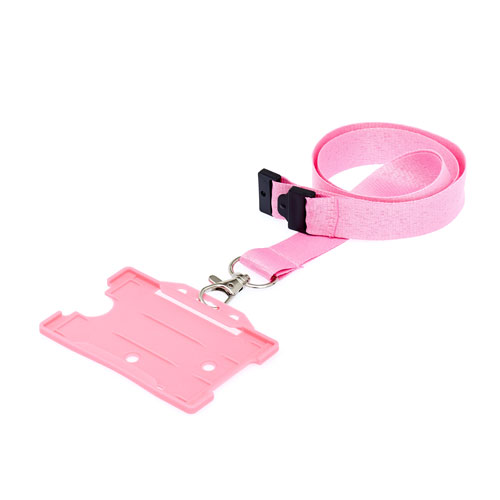 Pink ID Cardholder with Lanyard (not included)