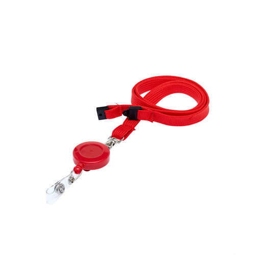 Red Badge Reel On A Lanyard