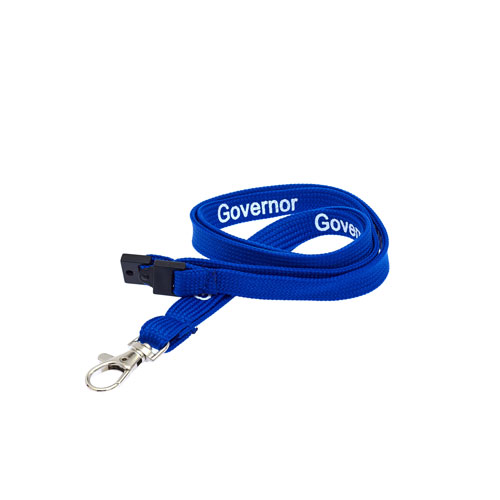 Royal Blue Governor Lanyard - White Text