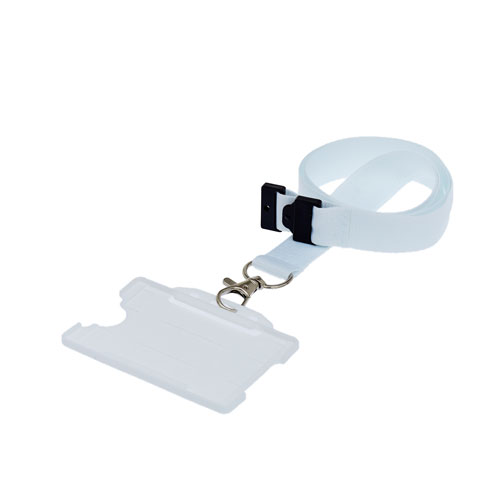 White ID Cardholder with Lanyard (not included)