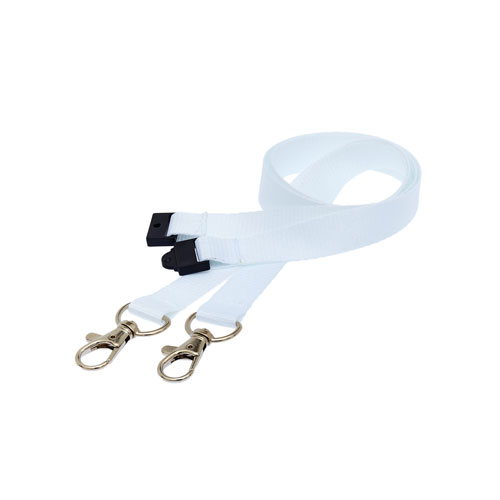 White Doubleclip Lanyard