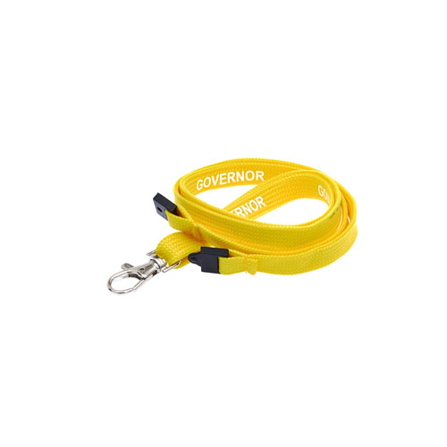 Yellow Governor Lanyard - White Text